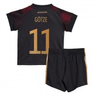Tyskland Mario Gotze #11 Udebanesæt Børn VM 2022 Kortærmet (+ Korte bukser)